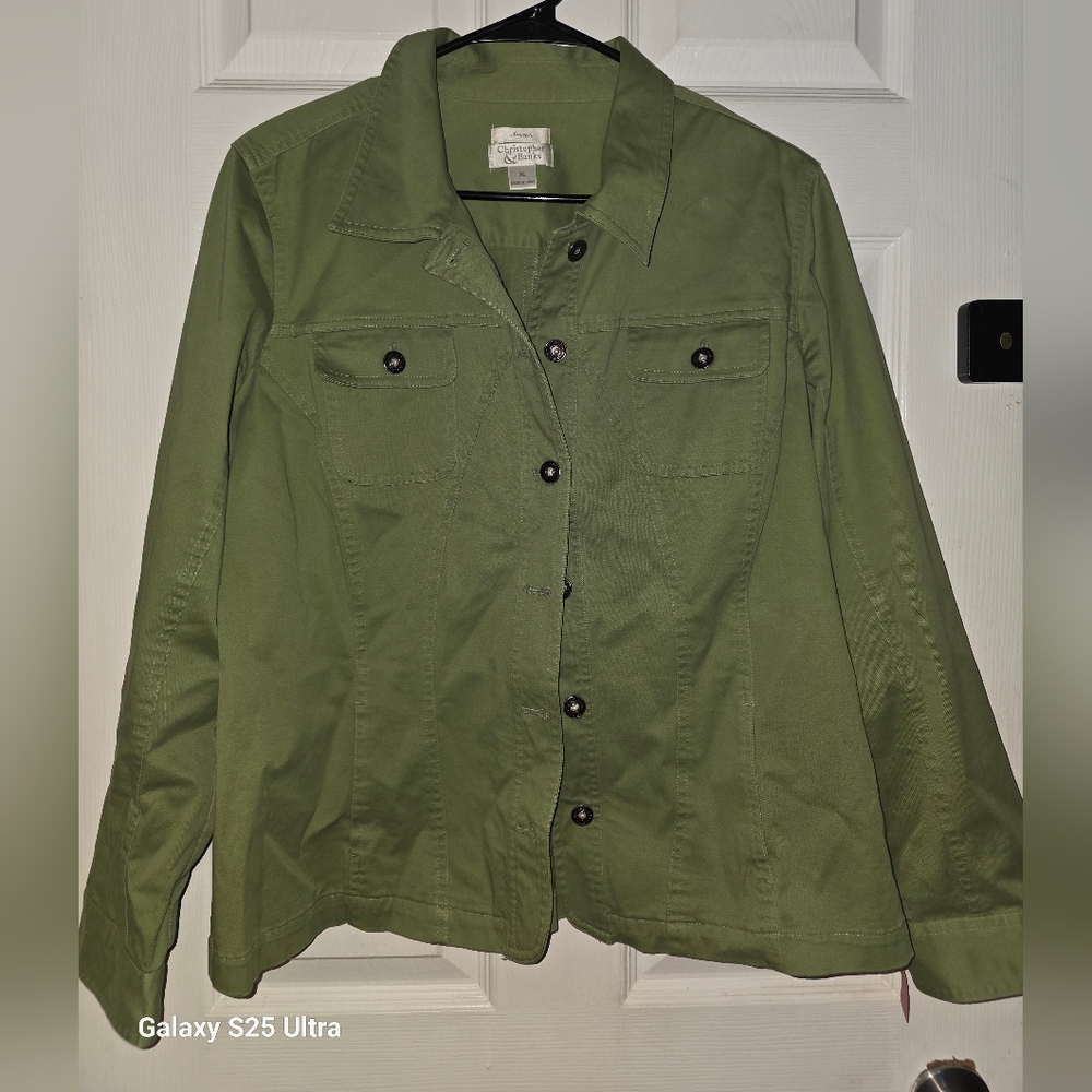 Christopher & Banks Utility Jacket in Olive